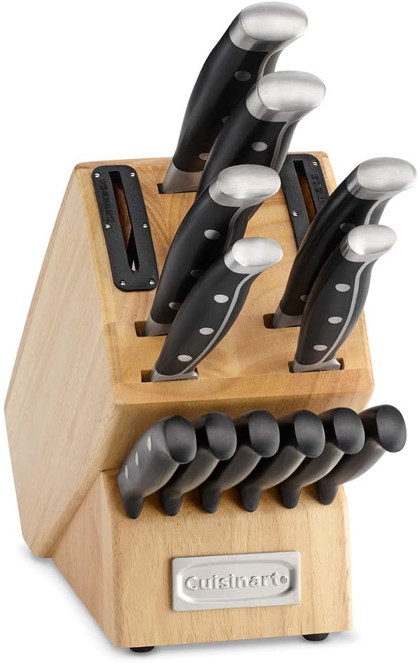 Cuisinart 15pc Triple Rivet Built-in Sharpener Block Set